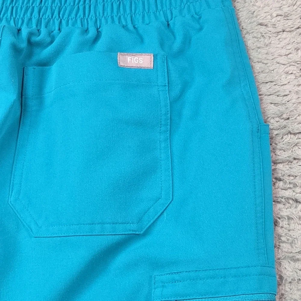 FIGS Technical Collection Scrub Set Womens S Casma Top Yola Pants Blue Cyan